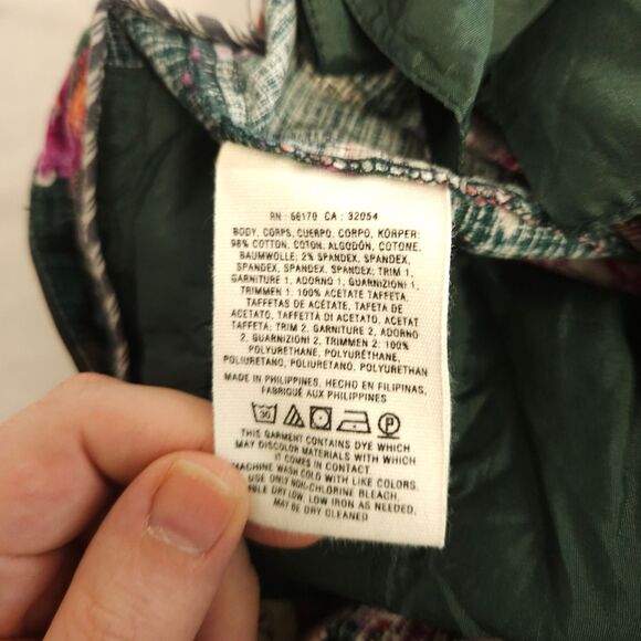 Anthropologie Cartonnier Womens 8 33x26 Green Floral Flower Charlie Ankle Pants - Picture 4 of 7